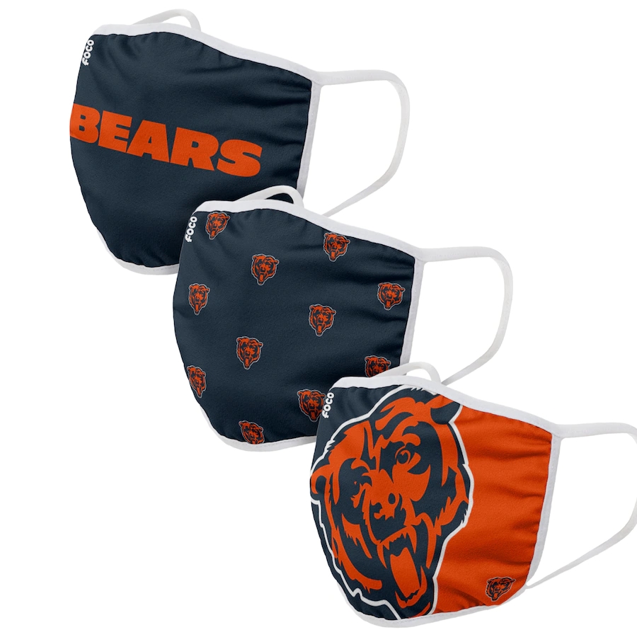  Chicago Bears Face Covering (Size Small) 3-PackDust mask with filter->los angeles rams->NFL Jersey